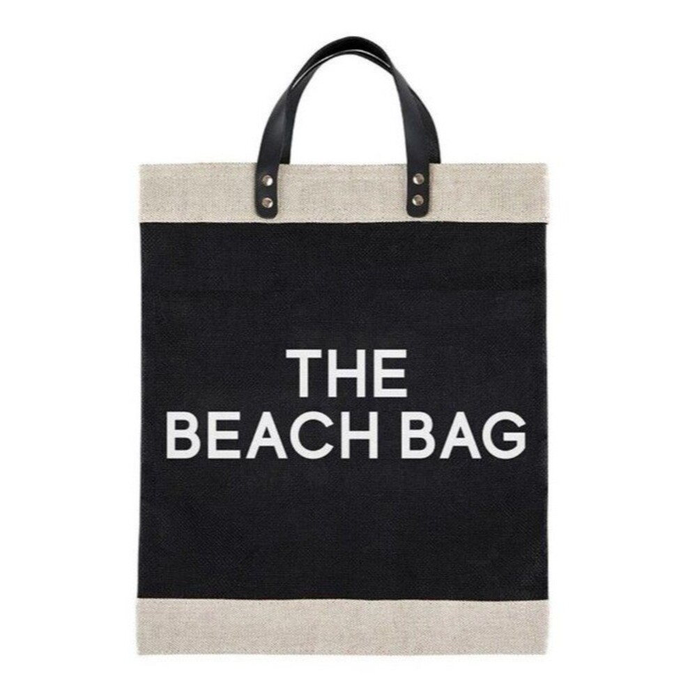 High End Quality Jute Black Market Tote w/Leather The Beach Bag Nwt MSRP$44